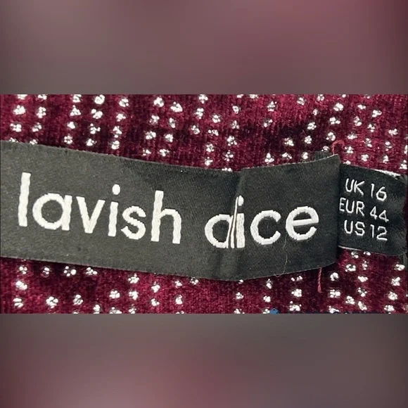 NEW LAVISH ALICE diamante velvet corset wrap mini dress in burgundy - Picture 4 of 4